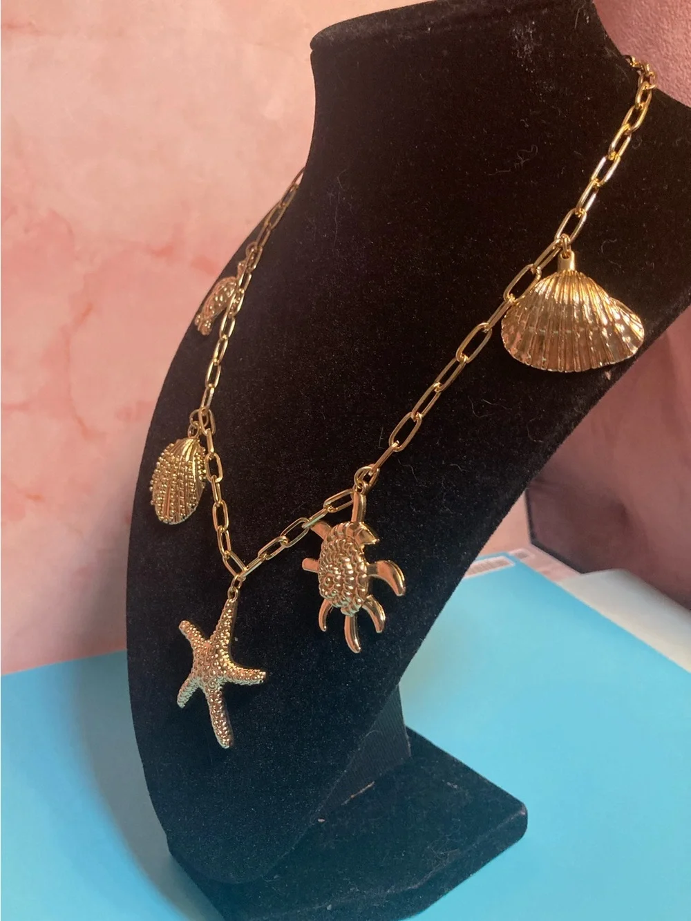 Gold  Beach Charm Necklace